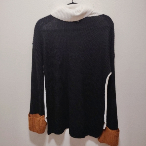 Leela & Lavendar Knit Color Block Cowl Neck Long Sleeve Sweater L - Picture 2 of 4